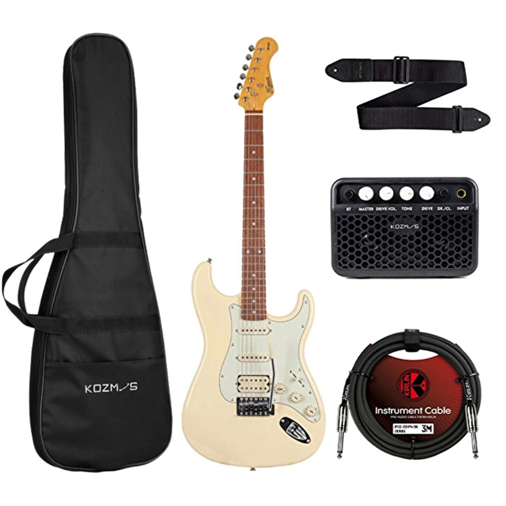 KOZMOS KGP-STHSS-SET Beyaz Elektro Gitar Paketi